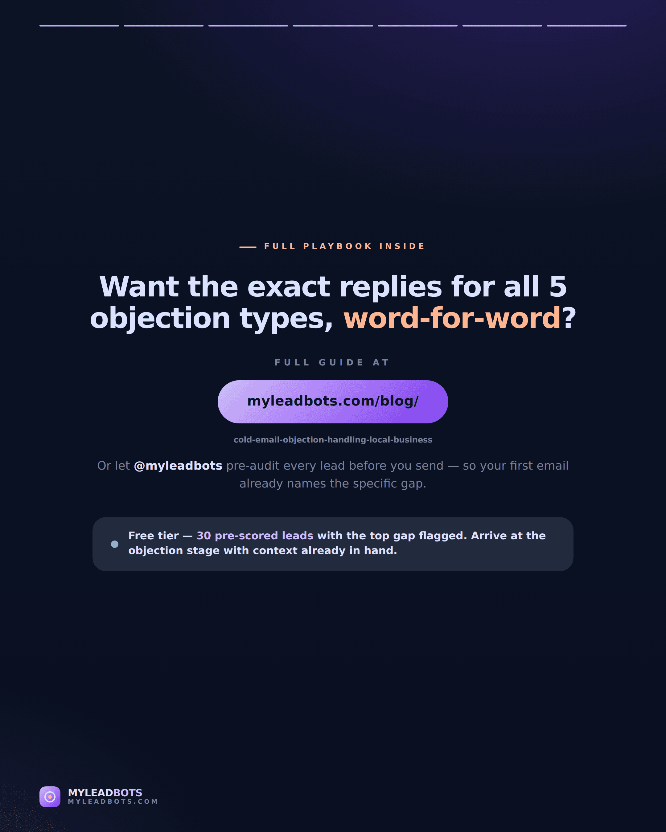 Cold Email Objection Handling for Local Business Leads (2026) — slide 7